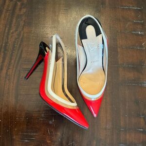 Louboutins Trivicolor PVC heels
